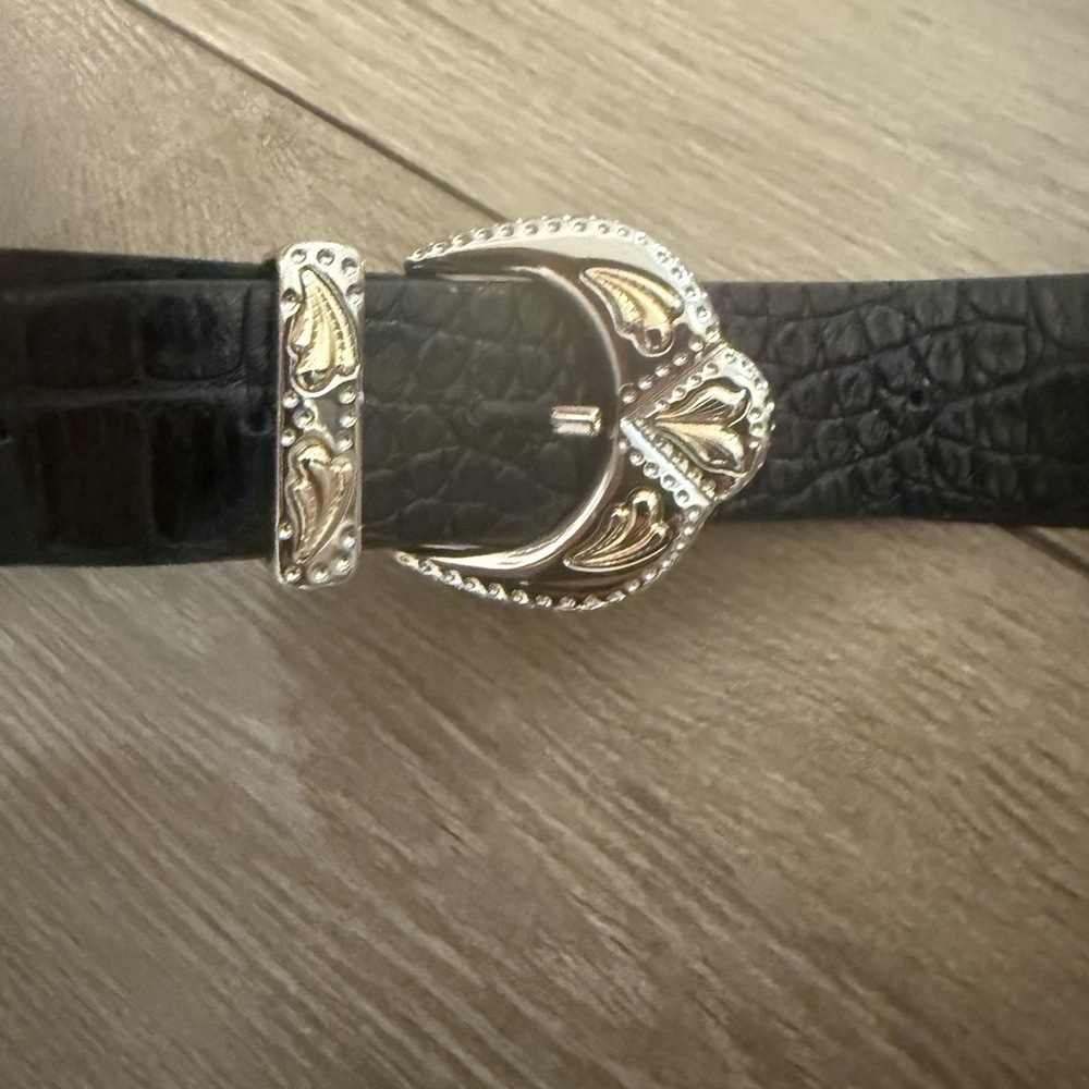 Maje Black Belt with Silver Accents - Picture 3 of 4